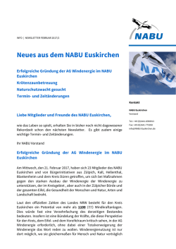 Neues aus dem NABU Euskirchen