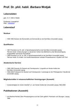 Prof. Dr. phil. habil. Barbara Wotjak