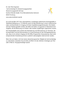 Dr. med. Rita Grigorean -Sachverst&auml;ndige f&uuml;r