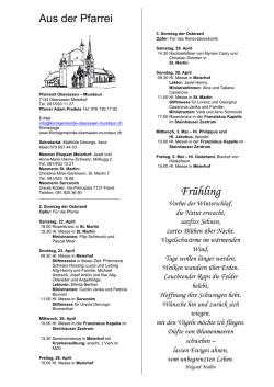 Pfarrblatt - Kirchgemeinde Obersaxen