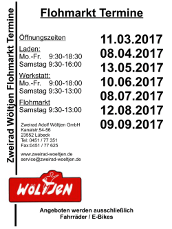 Fahrrad-Flohmarkttermine, Teilnahme kostenlos