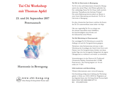 Tai Chi Workshop mit Thomas Apfel