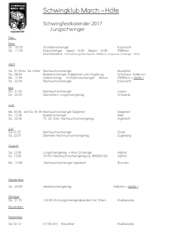 Festkalender - Schwingklub March-Höfe