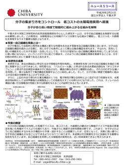 分子の集まり方をコントロール 低コストの太陽電池実現へ前進