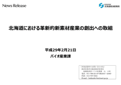 北海道における  新的新素材産業の創出への取組