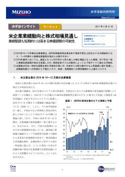 米企業業績動向と株式相場見通し