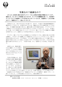 写真なの？絵画なの？