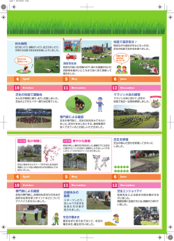 桜が満開に 華やかな藤棚 休み時間 校庭で遠足気分   冬芝の種まき お
