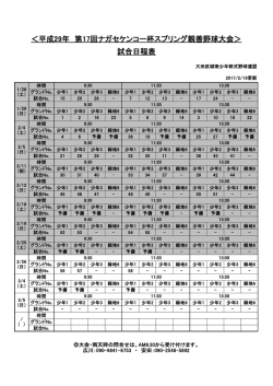 ＜平成29年 第17回ナガセケンコー杯スプリング親善野球大会＞ 試合