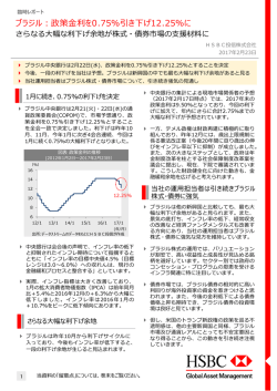 ブラジル：政策  利を0.75％引き下げ12.25％に