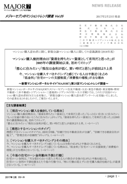 新築分譲マンション購入に際しての意識調査