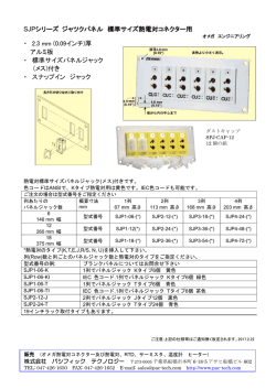 SJPシリーズ ジャツクパネル 標準サイズ熱電対コネクター用 ・ 2.3 mm