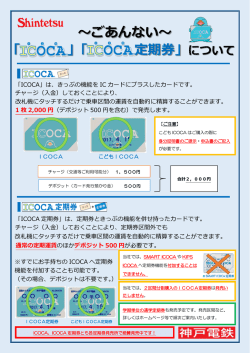 ICOCA・ICOCA定期券に関するご案内掲載