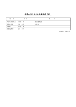 （添付資料）役員の担当並びに委嘱事項（案）
