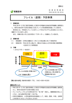 フレイル（虚弱）予防事業 虚弱