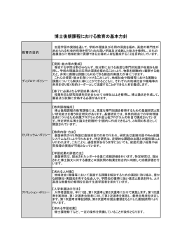 博士後期課程における教育の基本方針