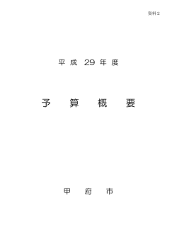 資料2 平成29年3月甲府市議会定例会 平成29年度予算概要（PDF
