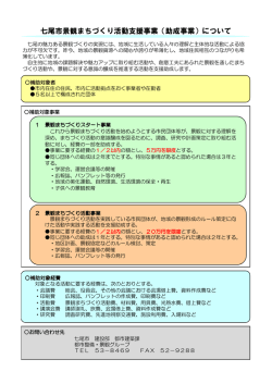 七尾市景観まちづくり活動支援事業（助成事業）について