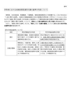 市条例における地域密着型通所介護の基準の内容について