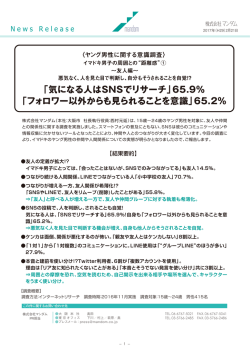 ヤング男性に関する意識調査 ～イマドキ男子の距離感（1