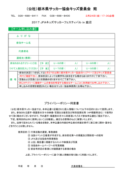 参加申込書（チーム用）