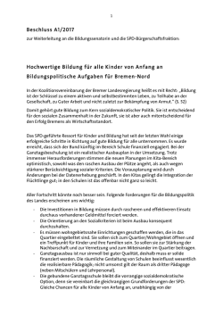 Hochwertige Bildung - SPD Bremen-Nord