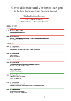 Gottesdienste und Veranstaltungen
