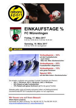 einkaufstage - FC Würenlingen