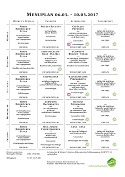 Menu PDF - Restaurant «neuland