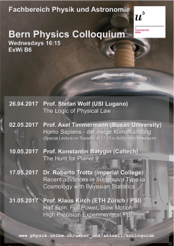 Bern Physics Colloquium - Fachbereich Physik und Astronomie
