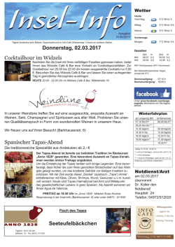 Donnerstag, 02.03.2017 Cocktailhour im - Langeoog