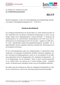 33/17 Vortrag an den Ministerrat am 28.2.2017