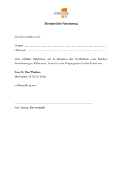Eidesstattliche Versicherung