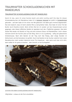 Traumhafter Schokoladenkuchen mit Mandelmus - Katha