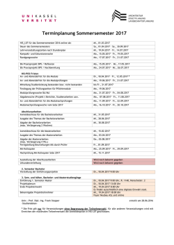 Terminplanung Sommersemester 2017 - uni