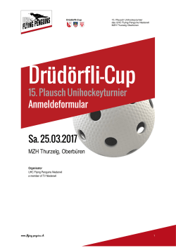 Anmeldeformular "Unihockey" - UHC Flying Penguins Niederwil