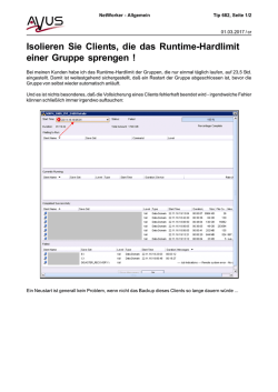 Isolieren Sie Clients, die das Runtime-Hardlimit einer - avus
