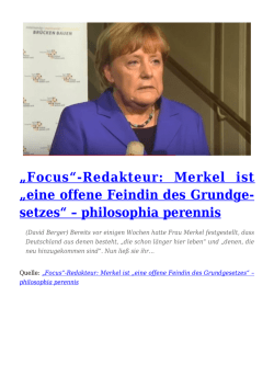 „Focus“-Redakteur: Merkel ist