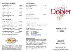 PREISLISTE - Weingut Dobler