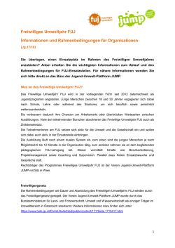 Informationsblatt für Organisationen - Die Jugend-Umwelt