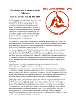Einladung zur DEG-Jahrestagung in Paderborn vom 28. April bis