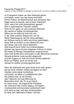 Fasnachtspredigt 2017 zum - St. Paul Rothrist