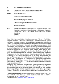 Goethe als Literatur-Figur / hrsg. von Alexander Honold, Edith Anna