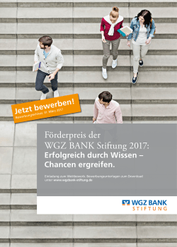 Förderpreis der WGZ BANK Stiftung 2017