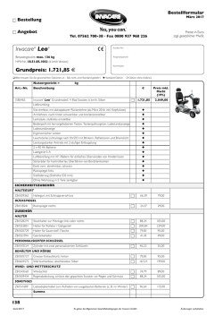 Preisliste Invacare Leo mit HMV-Nr.