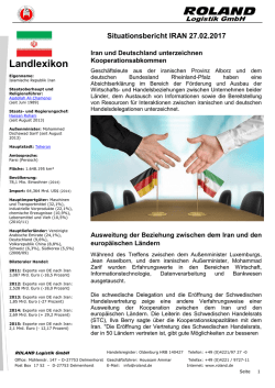Iran Februar 2017 - Roland Logistik GmbH