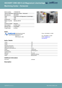 HECKERT CWK 400 D mit Magnesium L&ouml;schanlage