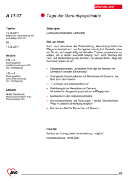 A 11-17 Tage der Gerontopsychiatrie