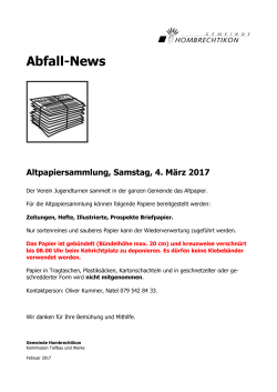 Abfall-News - Gemeinde Hombrechtikon