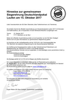 Hinweise - SG Stern Deutschland